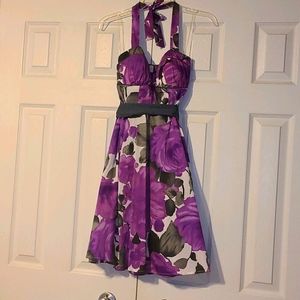 Purple flower halter style dress size3